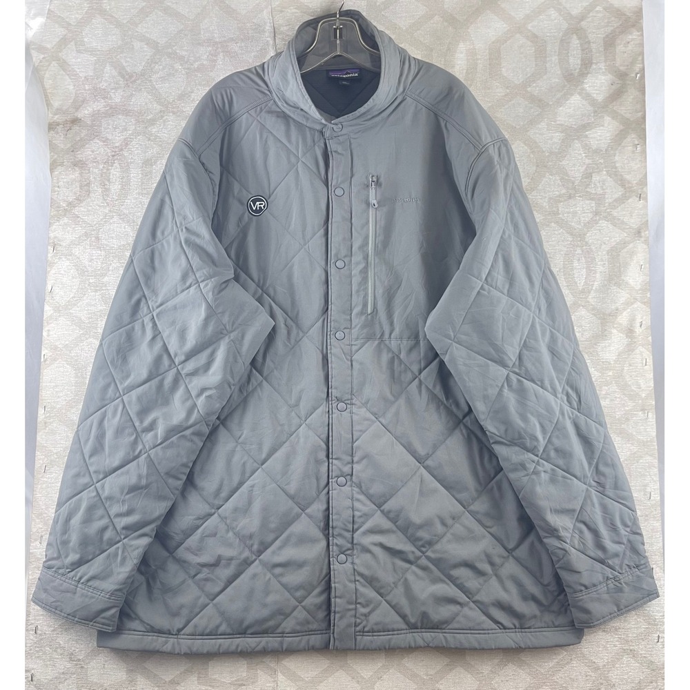 Patagonia Tough Puff Mens XXL Gray Quilted Snap‎ Front Insulated Jacket